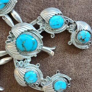 Native American Navajo Squash Blossom Neclklace